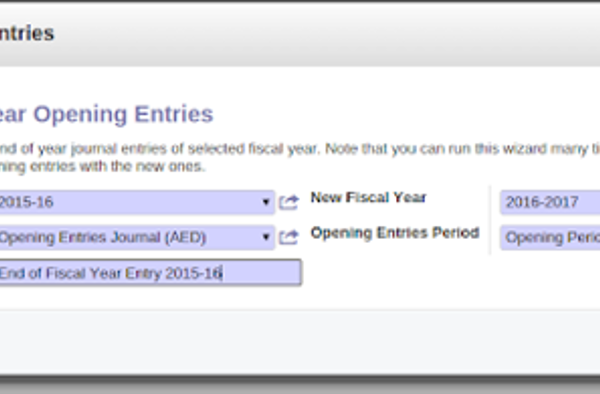 How to create an “Opening Balance” for a new financial year in Odoo